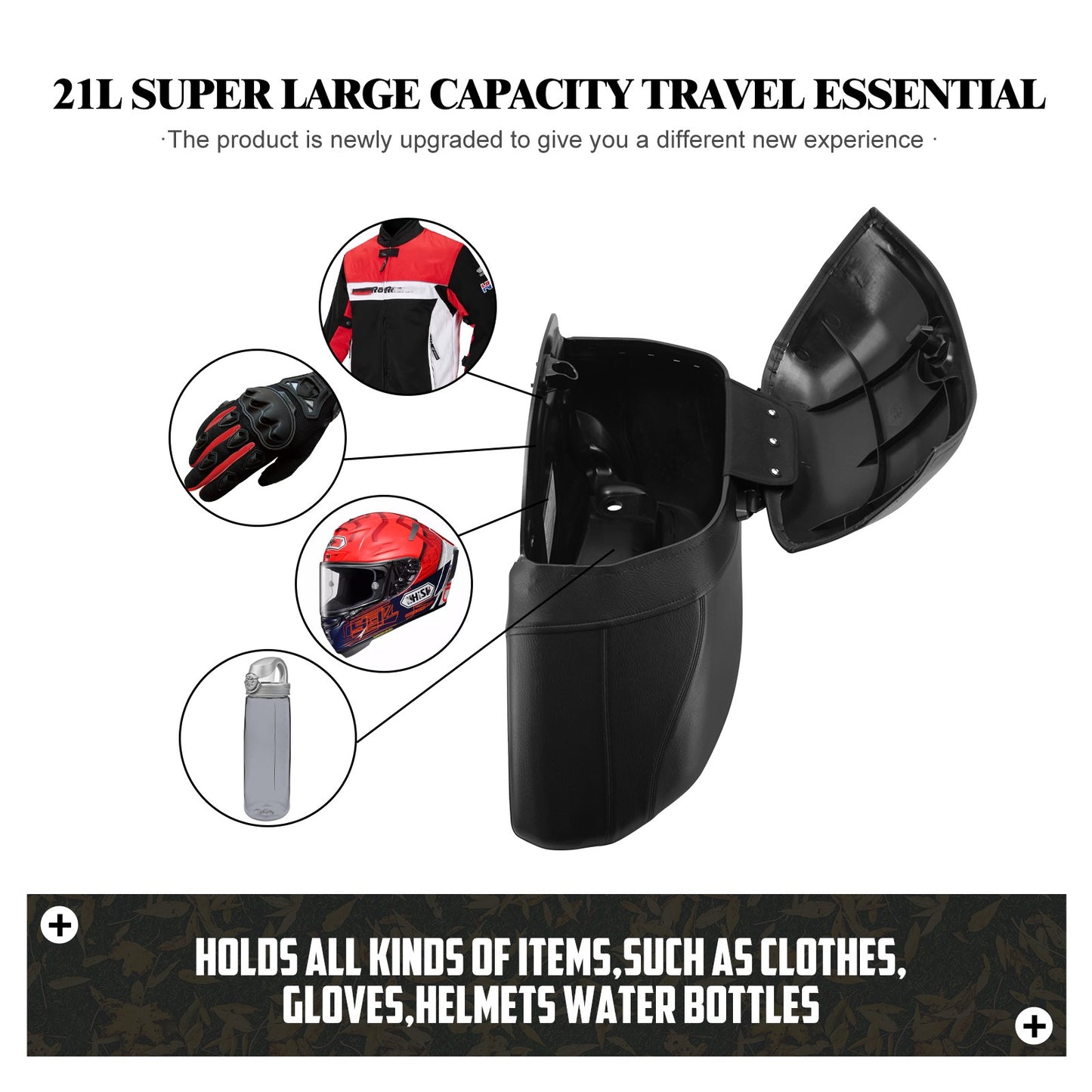 Malas Laterais Rígidas Universais para Motocicleta 42L Baús Clássicos Bagagem de Montagem para Harley para R1200GS R1250GS DS400 Shadow 400 750