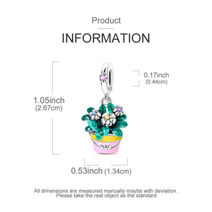 Pingente Charm Libélula Tema Primavera Prata Esterlina 925 Borboleta Flor Pendente Compatível com Bracelete Colar Joias DIY