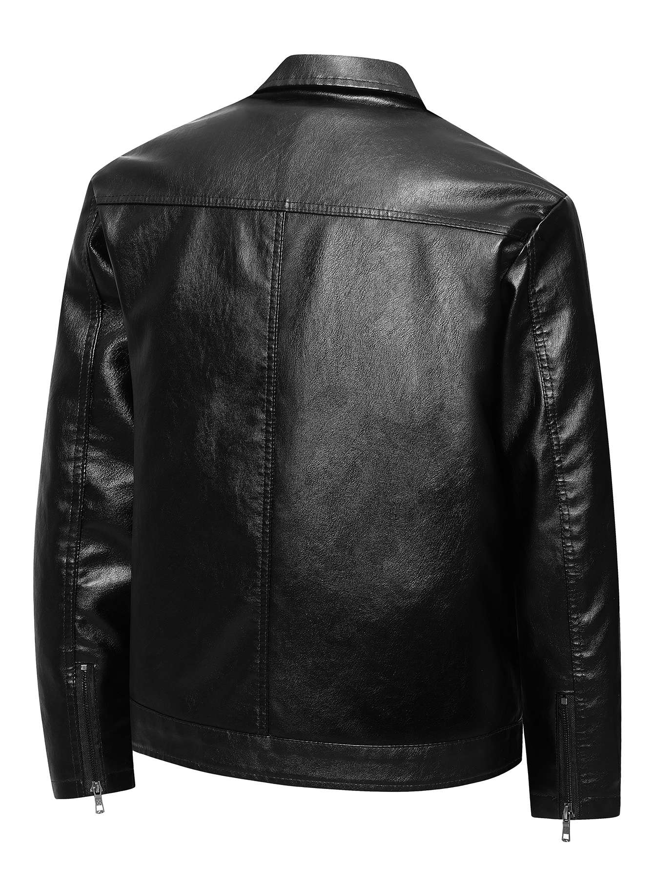 Men's Large Leather Jacket Fashion Collar PU Leather Motorcycle Slimming Cycling Coat New Men Waterproof Leather Jacket