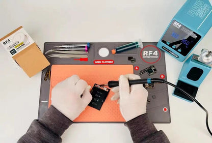 RF4 Microscópio Trinocular Estéreo Rotação 360° com Braço Articulado Suporte de Campo Amplo Câmera HDMI 4K Reparo de Solda de Placa PCB de Celular