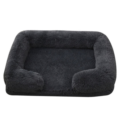 Cama Quadrada para Cachorro, Cama Aconchegante para Animais de Estimação, Almofada Grossa de Inverno, Casa para Cães, Sofá para Gatos para Cães Fofos, Cama para Dormir, Sofá com Tapete Removível