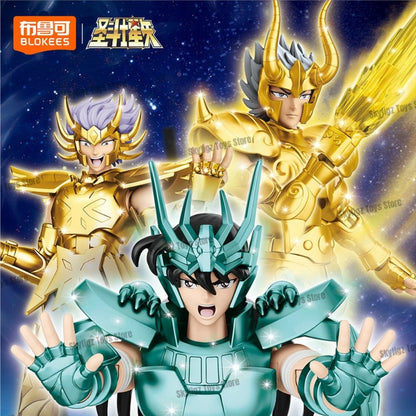 BLOKEES Saint Seiya Segunda Edição Touro Dragão Capricórnio Sagitário Boneco de Ação Anime Brinquedos Presente de Natal Em Estoque
