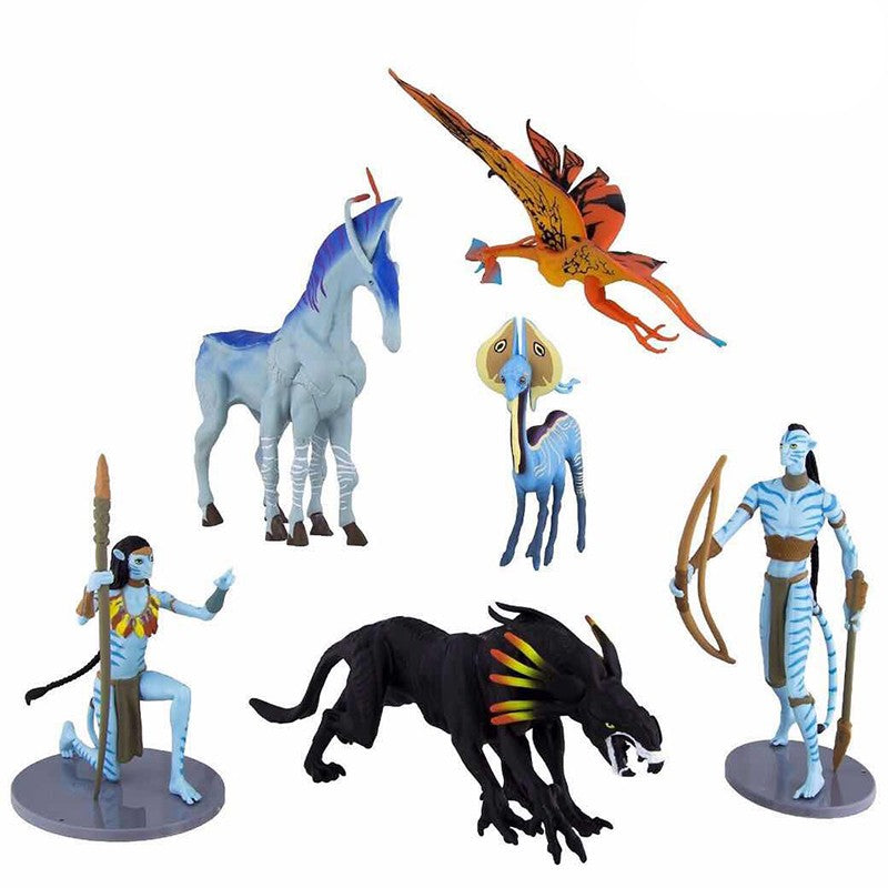 6 pçs/conjunto de figuras de ação de personagens do filme Avatar Neytiri e Jake com Banshee em PVC