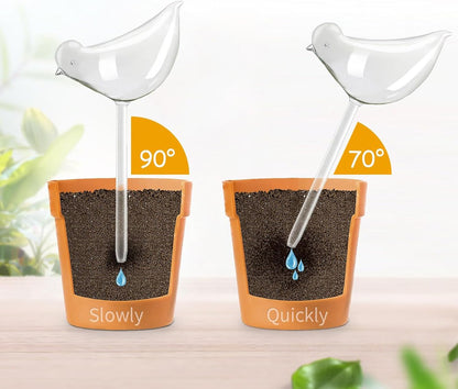 Imitation Glass Plastic Bird Plant Waterer Bird Shape Design Hand Blown Plant Watering Bulbs Garden Water Seepage Drip Device