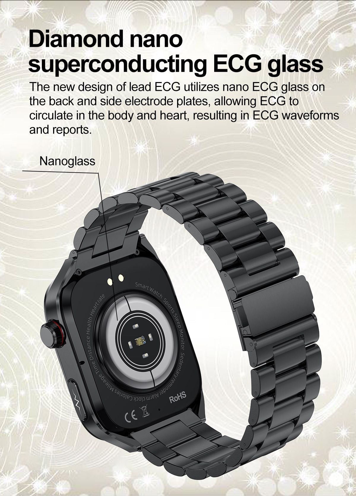 2025 Novo Smartwatch Tela AMOLED de 2.04 polegadas Chamada Bluetooth IP68 À Prova D'água 650mA Smartwatches Esportivos Masculinos Android Grau Militar