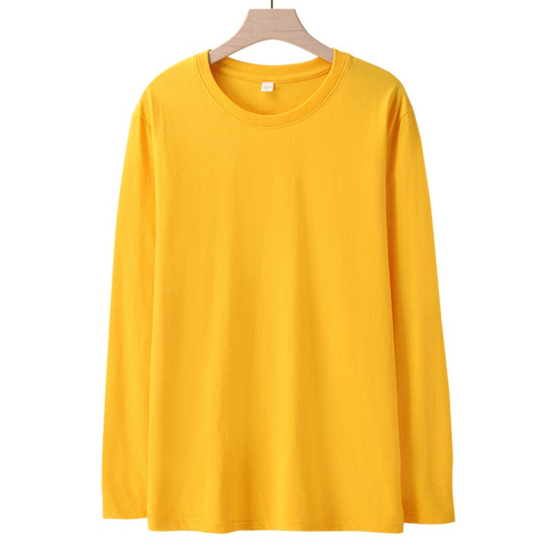 Long Sleeves T-Shirts Men 100% Cotton Tee Tops Male Autumn Basic Plain Color Tshirts Women Normal Fit Size M-5XL Under Wear Man