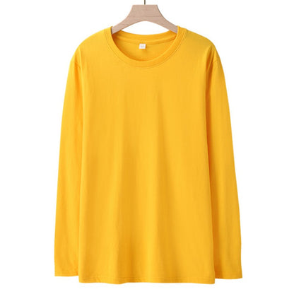 Long Sleeves T-Shirts Men 100% Cotton Tee Tops Male Autumn Basic Plain Color Tshirts Women Normal Fit Size M-5XL Under Wear Man