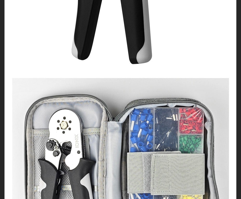 0.08-6mm2 Tubular Terminal Crimping Pliers HSC8 6-6A Crimper Wire Mini Ferrule Crimper Tools Household Electrical Kit With Bag