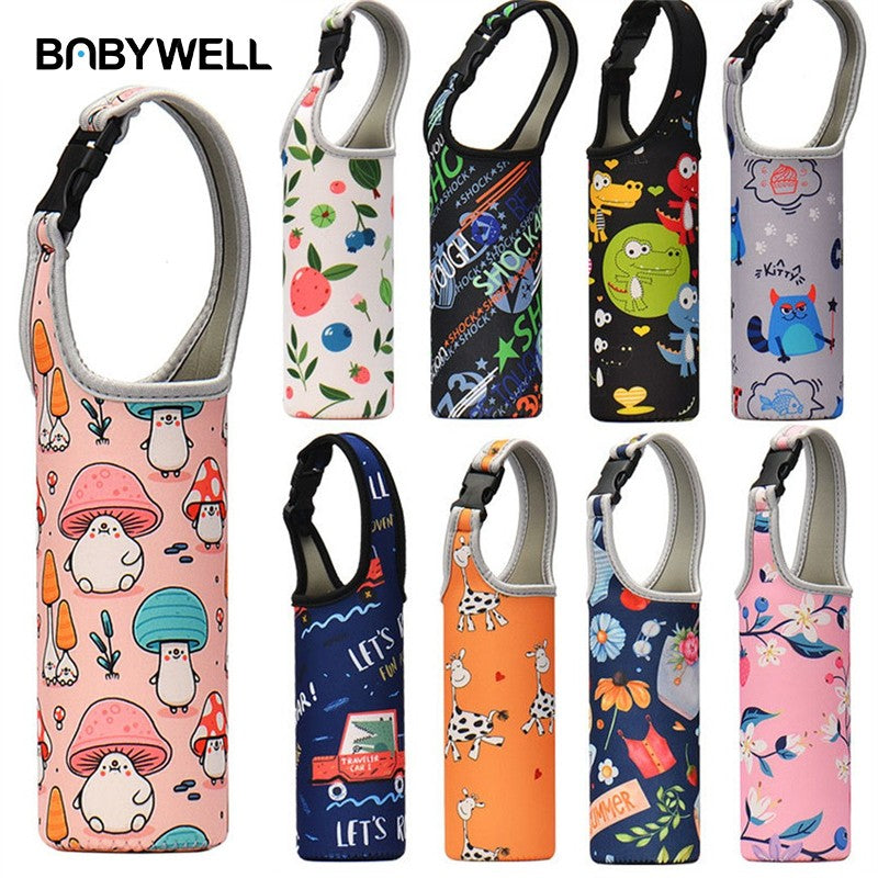 Baby Bottle Cover Portable Water Bottle Case Sleeve Sports Insulation Water Bottle Covers Pouch With Strap Holder Bottle Bag