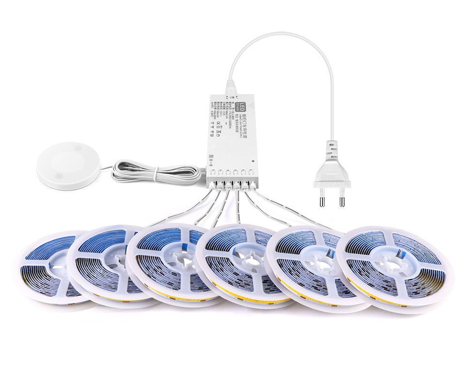 Smart Dimmable COB LED Strip Touch Sensor Lights for Kitchen Room Cabinet Wall Ceiling Backlight Christmas Decoration Lighting