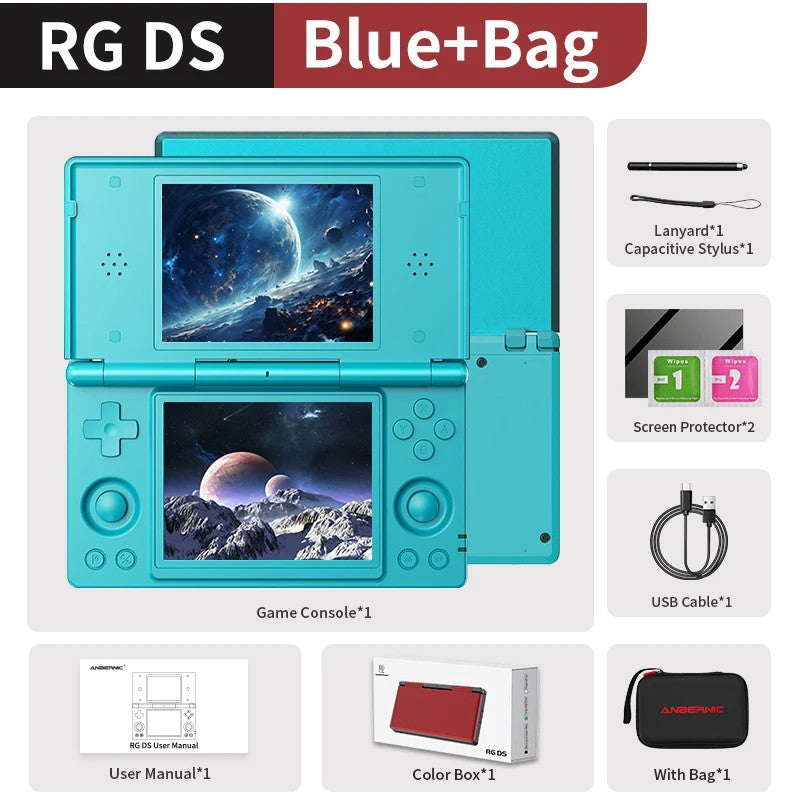 Anbernic RG DS Video Game Console Dual 4.0” IPS Screen Android 14 Support Dual Application On Split Screens & Hall  PSP Gifts