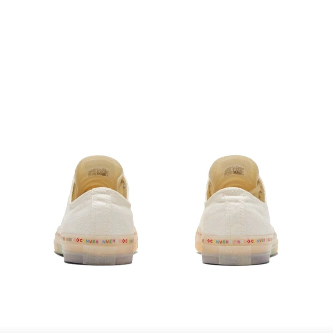 Converse Chuck Taylor All Star Men's and Women's Skateboarding Shoes, Outdoor, Breathable Sneakers, White/Rainbow Colors