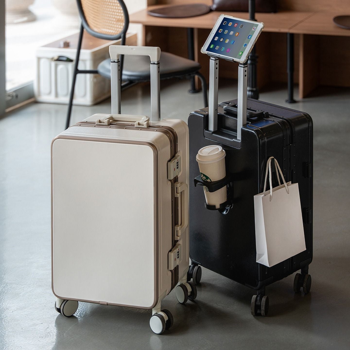 Nova Mala de Alta Qualidade 20" de Bordo para Viagem Trolley Bag Estrutura de Alumínio Atualizada com Trava Bagagem de Rodinhas Material ABS+PC