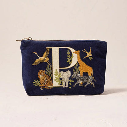 Fashionable Portable Makeup And Cosmetic Tool Storage Animal Pattern Printed Velvet Fabric Large Capacity Cosmetic Bag