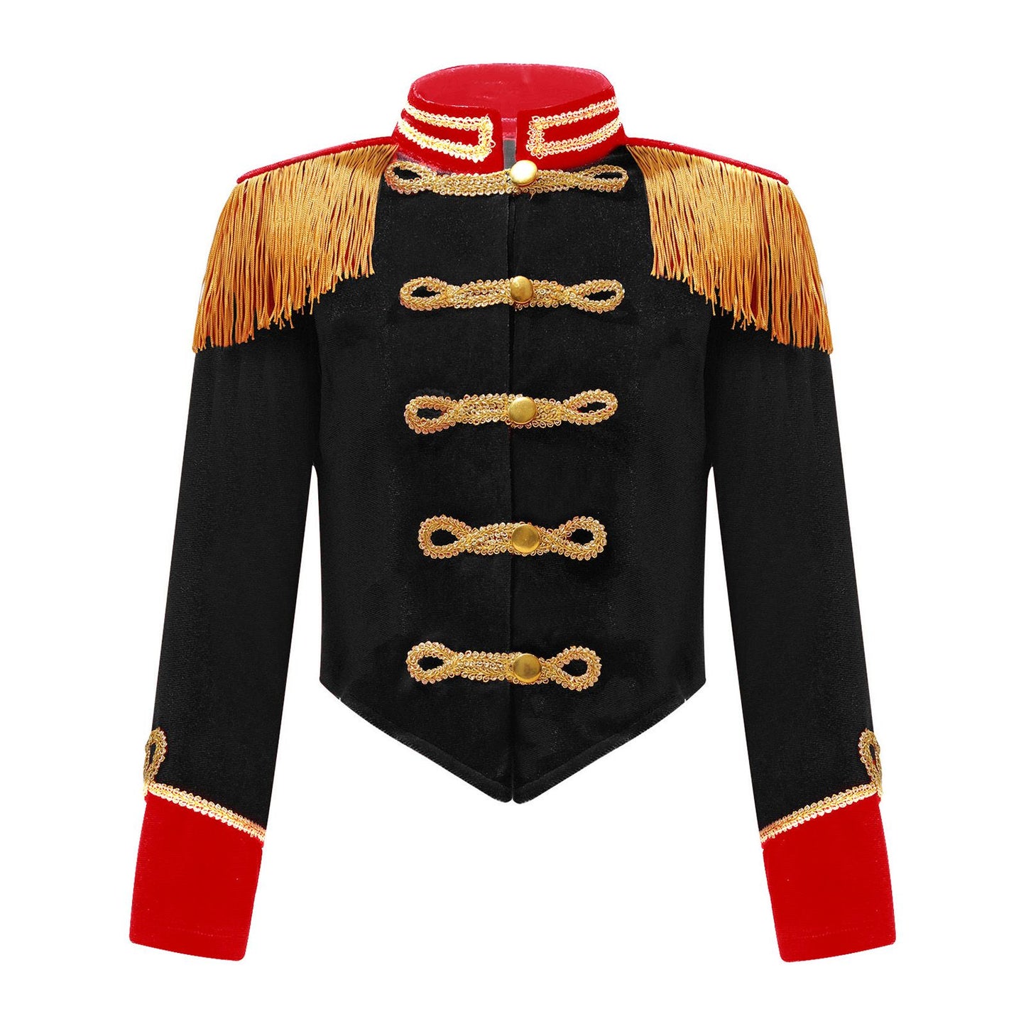 Boys Girls Drum Major Team Uniform Nutcrackers Costume Set Marching Band Tassel Jacket Coat Hat Outfits for Drummer Performance