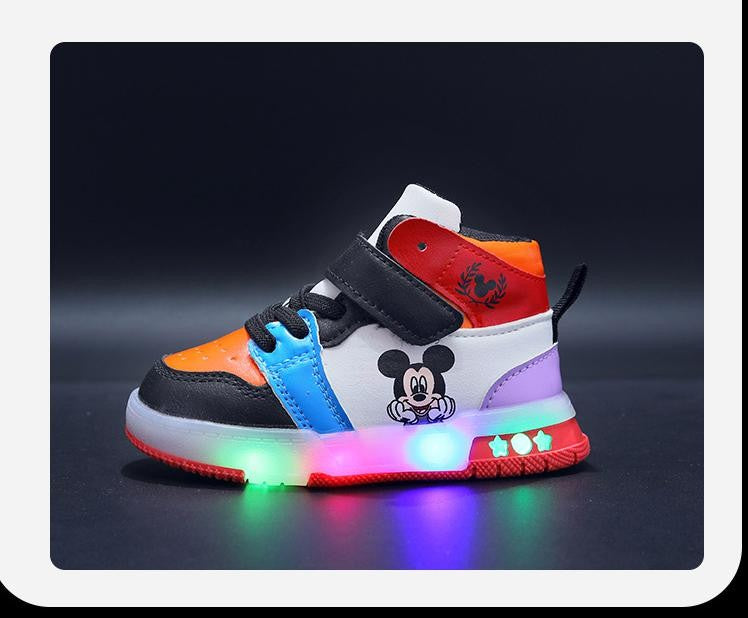 Minnie Pattern Children's Sneaker New Style Popular Design Baby Boys Girls Led Lighting Shoes Autumn Kids Casual Sports Shoes