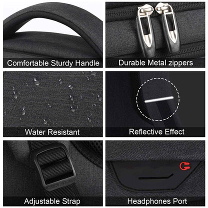 Mochila Masculina de Viagem Bolsa Fotográfica Lente de Câmera Externa Preta Ergonômica para Laptop de Grande Capacidade Impermeável para Montanhismo