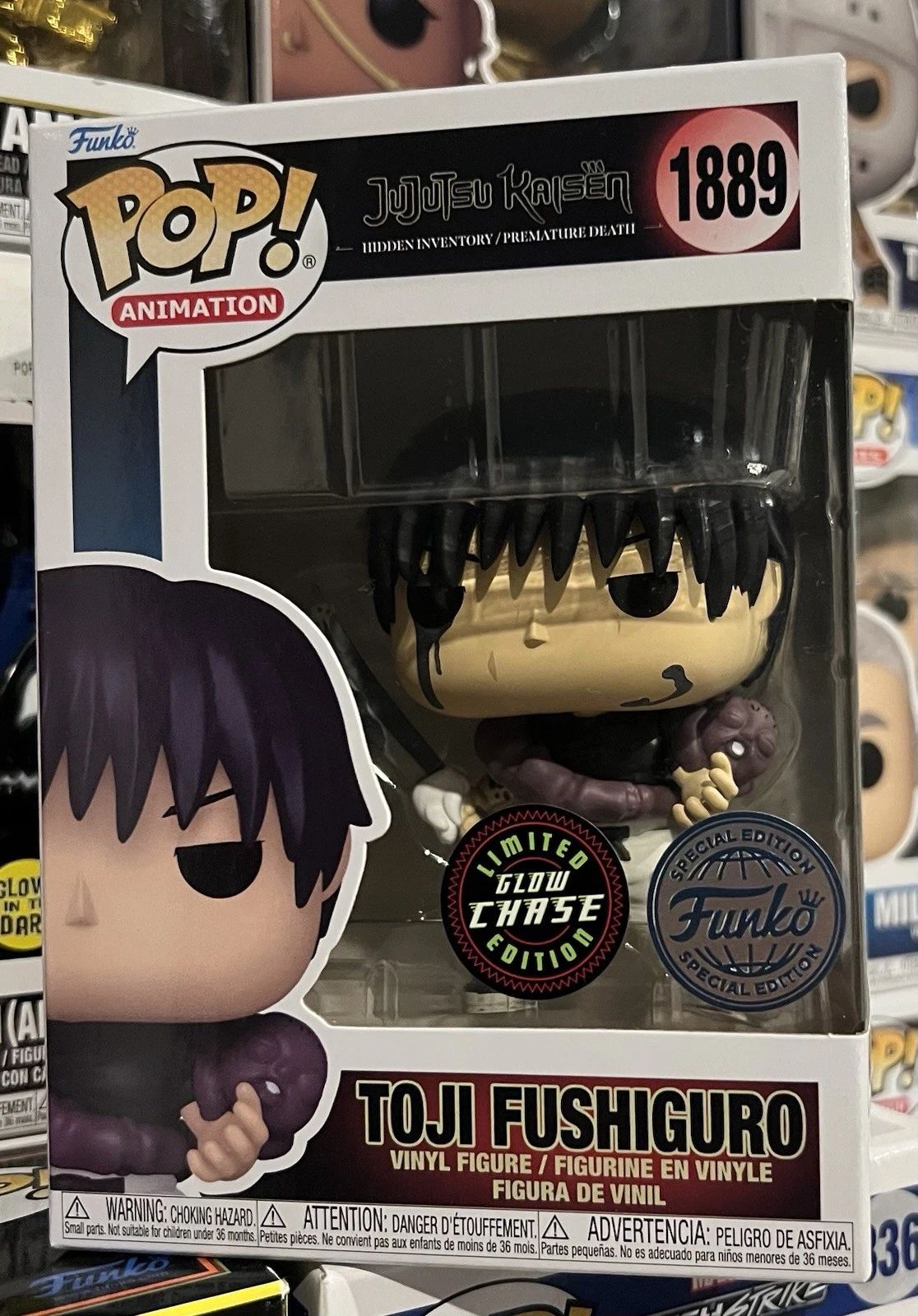Funko Jujutsu Kaisen Anime Figure Pop Fushiguro Toji #1889 (Chase) Boneco de Vinil Colecionável Edição Limitada Modelo de Brinquedo de Presente