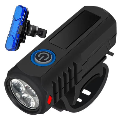 Farol Dianteiro e Traseiro LED USB Super Brilhante, à Prova D'água, para Motocicleta e Bicicleta, Lanterna Portátil para Bicicleta
