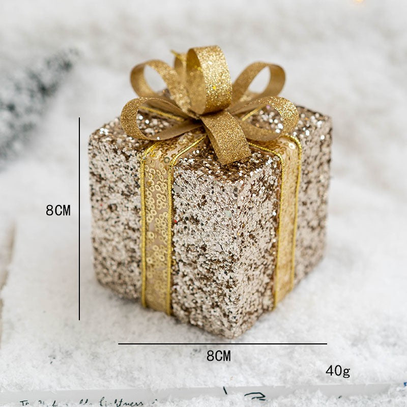 Christmas Ball Painted Ball Golden Silvery Champagne Glitter Stars Christmas Tree Hanging Window Decoration Small Gifts Toys
