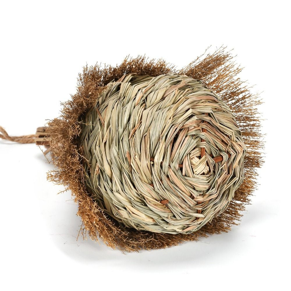 Casa para Pássaros Pendurada, Feita à Mão, de Grama, Ecológica, Gaiolas de Palha para Pássaros, Ninho Aconchegante para Pássaros, Abrigo contra o Frio