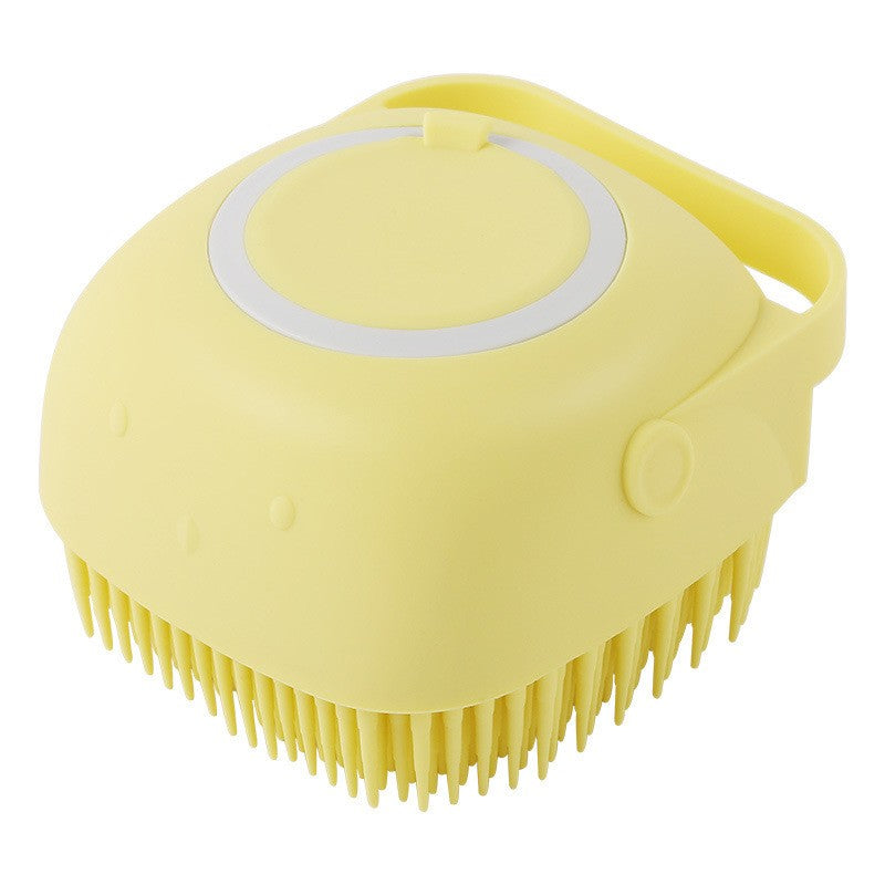 Escova de Banho para Cães Escova de Massagem para Pets Dispensador de Shampoo Escova de Silicone Macia Cerdas de Borracha para Cães e Gatos Ferramenta de Banho e Higiene