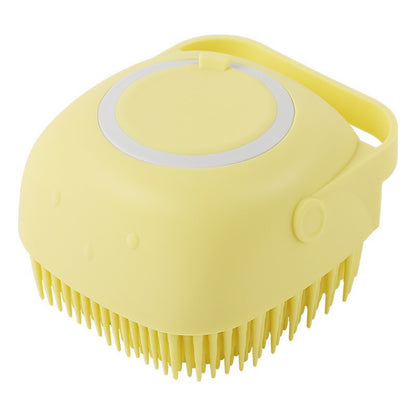 Escova de Banho para Cães Escova de Massagem para Pets Dispensador de Shampoo Escova de Silicone Macia Cerdas de Borracha para Cães e Gatos Ferramenta de Banho e Higiene
