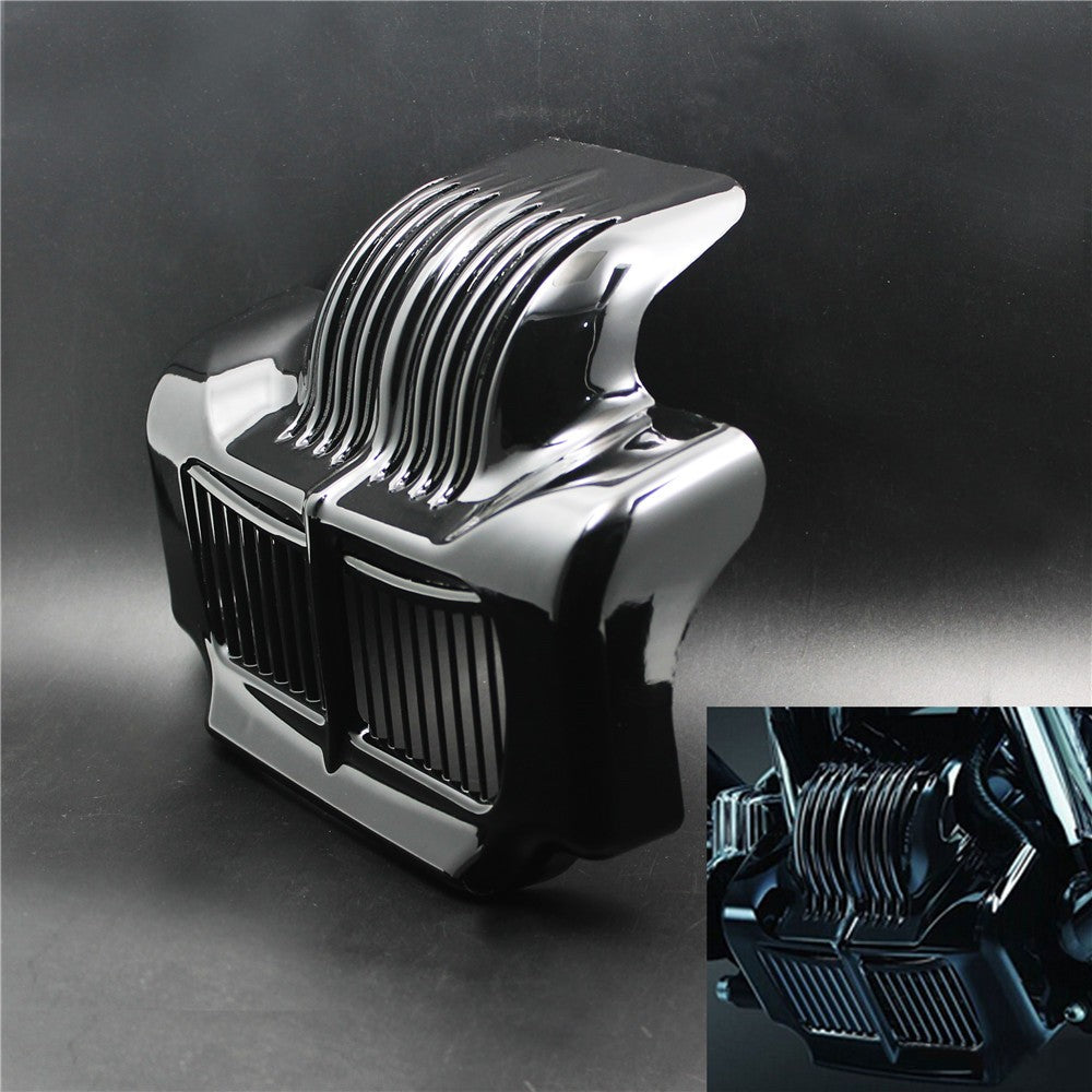 Capa de resfriador de óleo de estoque de ABS para motocicleta preto/cromado para Harley Touring Street Electra Glide Road King FLHX FLTR FLHT 2011-2016
