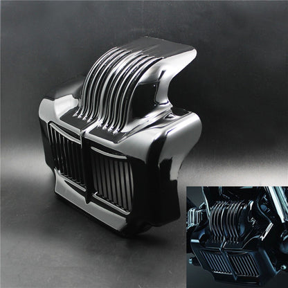 Capa de resfriador de óleo de estoque de ABS para motocicleta preto/cromado para Harley Touring Street Electra Glide Road King FLHX FLTR FLHT 2011-2016