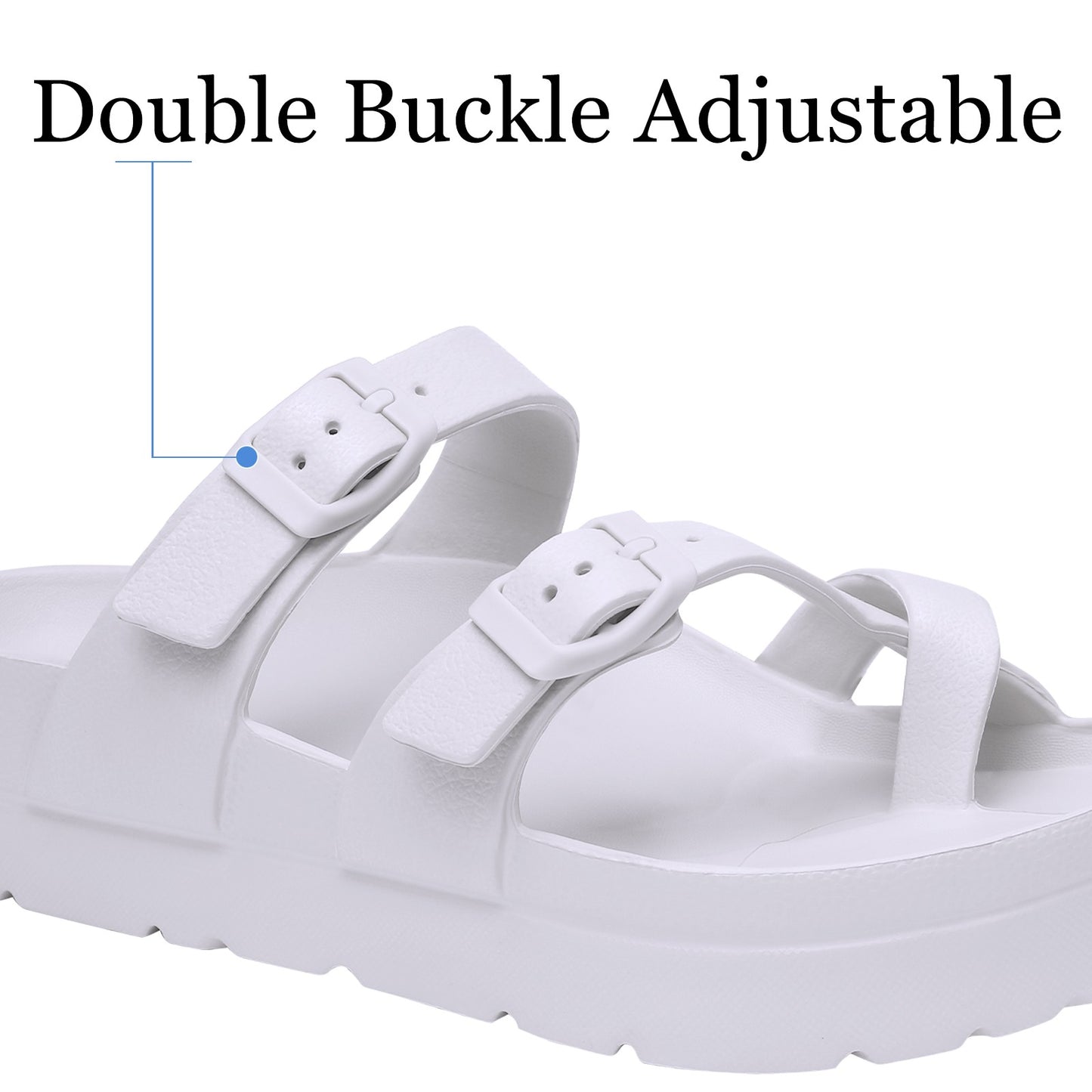 Shevalues Comfy Casual Women Slippers With Adjustable Buckle Soft Outdoor Beach Sandals Fashion Shoes Platform Women Sandals