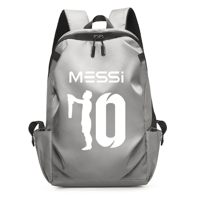Mochila Escolar MESSI de Futebol para Meninos e Meninas, Mochila Unissex para Estudantes Universitários, Mochila para Notebook Feminina Masculina, Mochila para Adolescentes com Porta USB