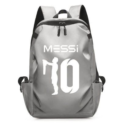 Mochila Escolar MESSI de Futebol para Meninos e Meninas, Mochila Unissex para Estudantes Universitários, Mochila para Notebook Feminina Masculina, Mochila para Adolescentes com Porta USB