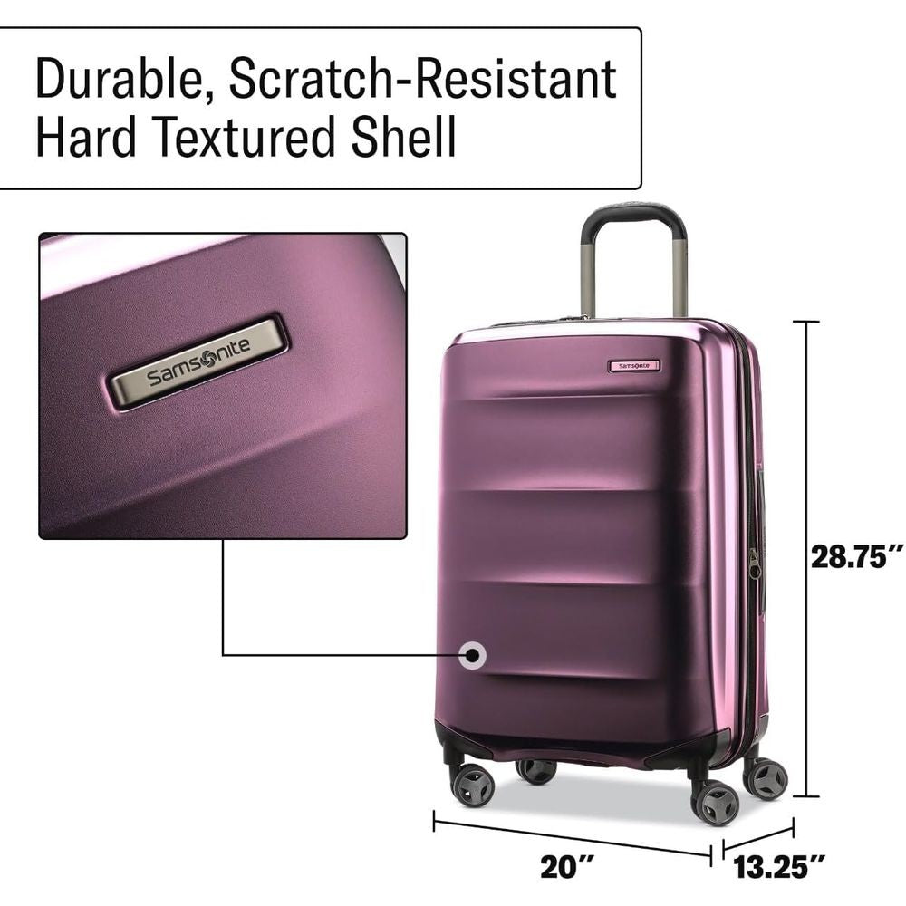 Lightweight 28-Inch Hardshell Luggage - Durable, 360° Spinner Wheels, Adjustable Handle, Expandable, TSA Lock - Purple