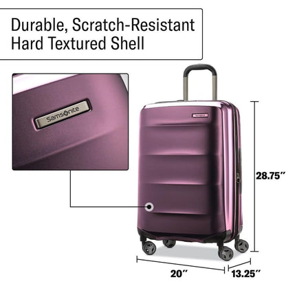 Lightweight 28-Inch Hardshell Luggage - Durable, 360° Spinner Wheels, Adjustable Handle, Expandable, TSA Lock - Purple