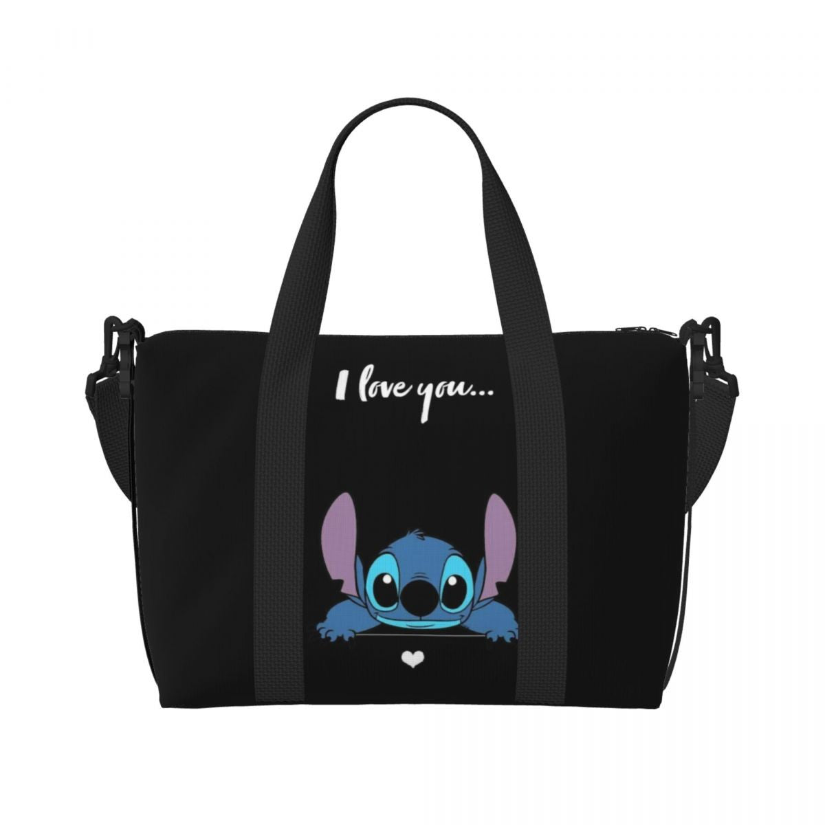 Custom Large SLilo And Stitch Cartoon Tote Bag Women Anime Shopping Shoulder Beach Gym Travel Bag