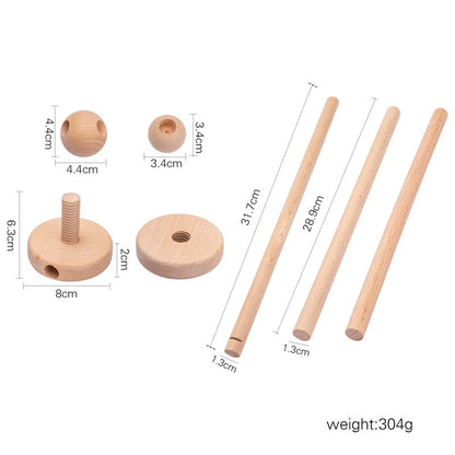 7Pcs  Assembly Rattles Bracket Set Infant Crib Mobile Bed Bell Bracket Protection Newborn Baby Toys Wooden Bed Bell Accessories