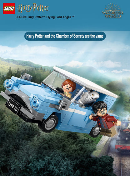 LEGO 76424 Harry Potter Voe Com o Ford Anglia, Carro Montável de Brinquedo com 2 Minifiguras, Carro Harry Potter, Presente para Meninos e Meninas a partir de 7 Anos