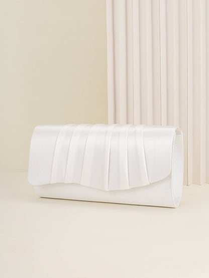 Ladies Dinner Bag Pleated Solid Color Clutch Party Dinner Wedding Light Luxury Envelope Evening Bag for Prom, Dinner/Banquet