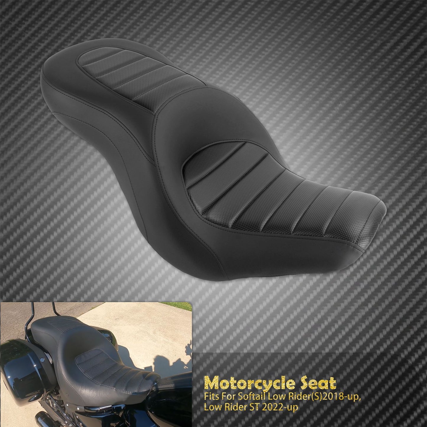 Assento Traseiro Dianteiro para Passageiro de Motocicleta para Harley Softail Sport Glide Low Rider S Low Rider ST 2018-24