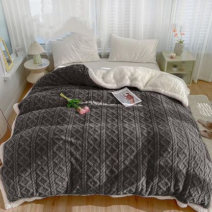 Winter Bed Blanket Wool Throw Blanket Keep Warm Winter Bed Blanket Double Sided Throw Sofa Cover Blanket Flannel Throw Bedspread