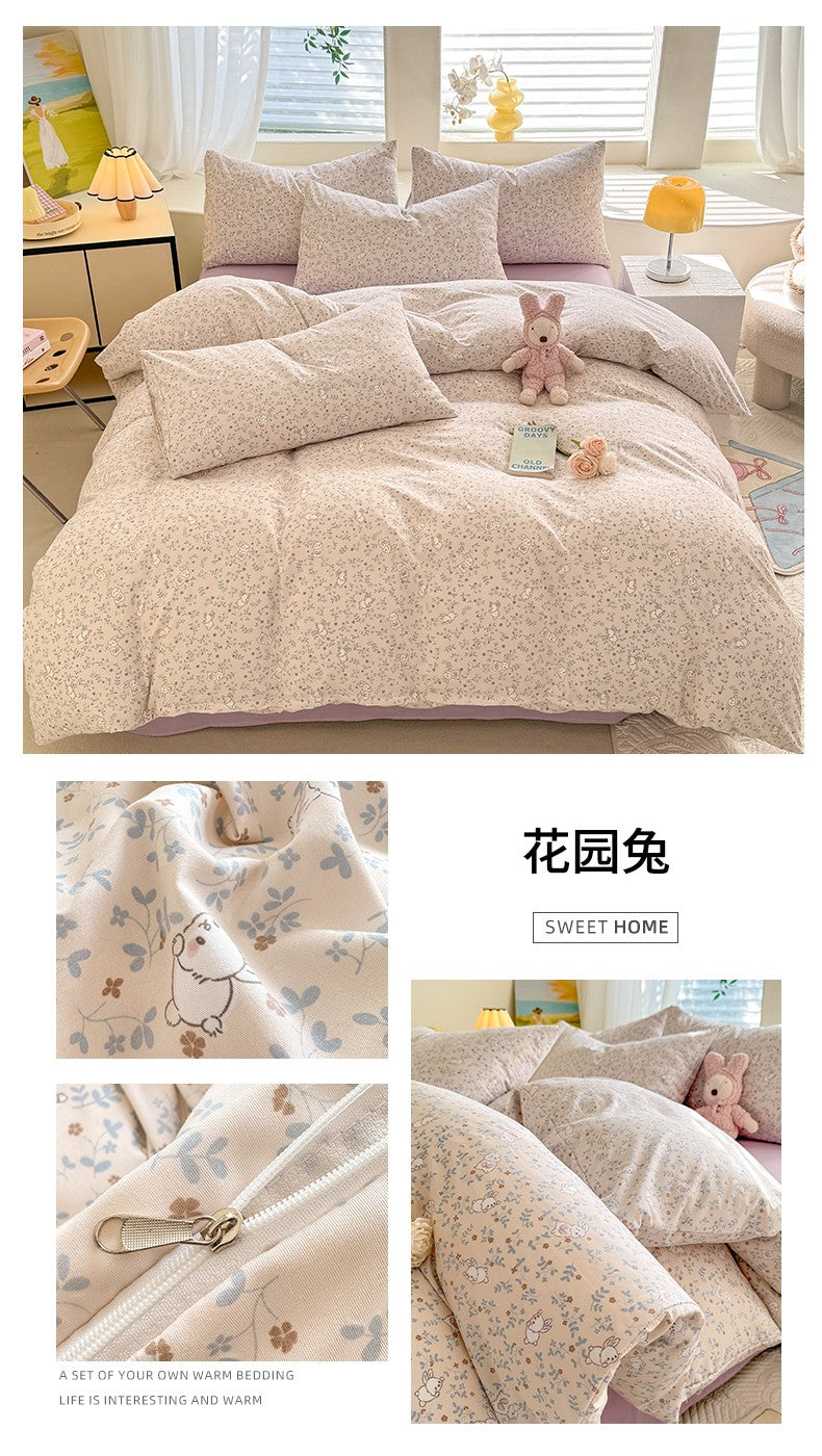 Cute Dog Printed Duvet Covet Set Brown Color Comforter Cover with Pillowcase for Kids Single/Queen/King housse de couette Full