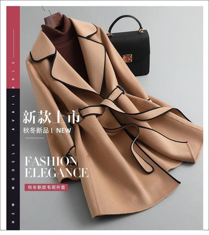 Women's Autumn Winter New Fashionable Style Loose Warm Wool Coat Mid-length