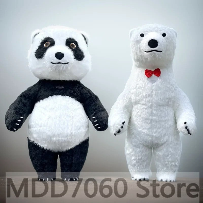 Giant Panda Inflatable Costume Street Funny Polar Bear Mascot Costume Party Role Playing Plush Inflatable Mascot Costume