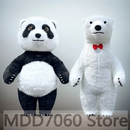Giant Panda Inflatable Costume Street Funny Polar Bear Mascot Costume Party Role Playing Plush Inflatable Mascot Costume
