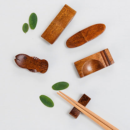 Descanso de hashis estilo japonês, suporte de madeira para colher e hashis, prateleira decorativa, acessórios para mesa de jantar ????