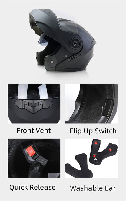 BLD Capacete Fechado Personalizado para Moto Masculino Feminino Capacete Moderno com Viseira Dupla Motocross Corrida Articulado Casco Moto