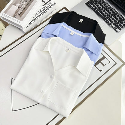 Plus Size Women's Summer New Style Lace Sleeve V-Neck Short Sleeve Shirt Fresh And Elegant Fashionable Blouse Polyester Fabric