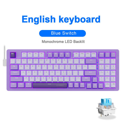 Teclado Mecânico Gamer E-YOOSO Z94 USB com Fio LED Monocromático Retroiluminado Switch Azul Vermelho 94 Teclas para Computador Laptop PC