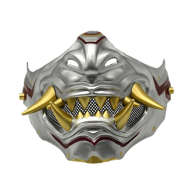 Japanese Samurai Ghost Devil Mask Halloween Devil Samurai Mask Role Playing Japanese Horror Killer Thick Plastic Mask Party Prop