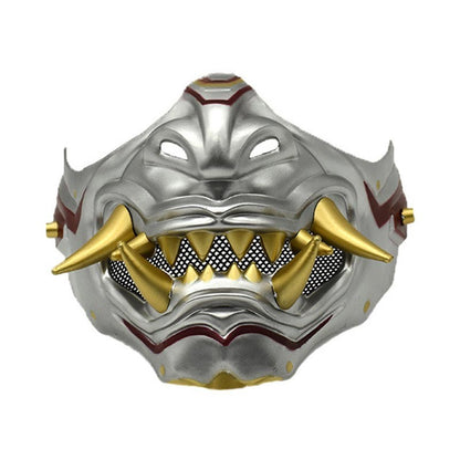 Japanese Samurai Ghost Devil Mask Halloween Devil Samurai Mask Role Playing Japanese Horror Killer Thick Plastic Mask Party Prop